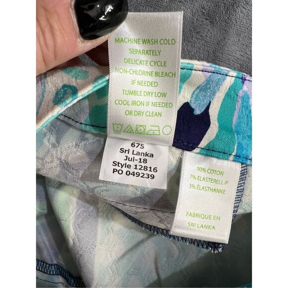 Lilly Pulitzer Kelly Skinny Ankle Pants Womens Size 12 Navy Alotta Colada NWT - Picture 7 of 10